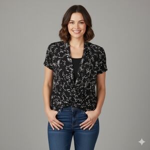 Addition Elle 1X Drape Front Top